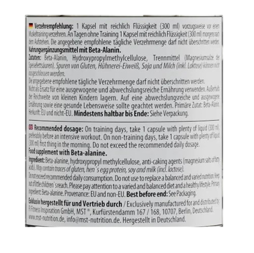 MST - Beta Alanine 1200mg 60 Kapseln
